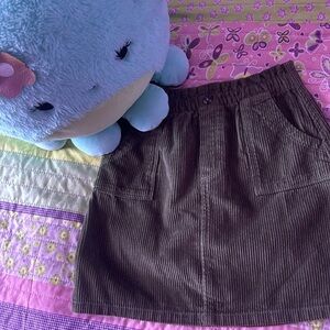 Girls corduroy olive green skirt